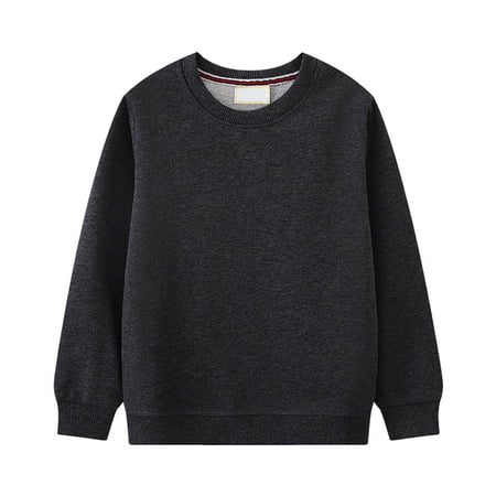 Akiihool Sweatshirt Kids Toddler Boy Long Sleeve Shirt Baby Boys Crewneck Sweatshirt Soft Cotton Pullover Clothes Grey 3 Years
