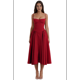 thumbnail image 1 of Vestido de Verano 2025 para Mujer, Estilo Bohemio, con Tirantes Finos y Corte Entallado, para Playa. Rojo L, 1 of 10