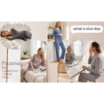thumbnail image 5 of UVN Fall Womens Pajama Set 2 Piece Long Sleeve V Neck Top and Wide Leg Pant Ladies Soft Matching Lounge Set with Pockets, 5 of 11