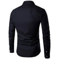 thumbnail image 3 of IROINNID Clearance Long Sleeve Shirts for Men Casual Pattern Button Turndown Top Blouse Shirt,Black, 3 of 3