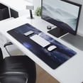 thumbnail image 4 of Immerse in Stellar Gaming with Moon Ocean Desk Mat: XXL Large Mouse Pad 31.5x11.8 Inch, Stitched Edges, Non-Slip Base - Perfect Extension for Computer, Office, Keyboard and Laptop Experience!, 4 of 7
