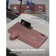 thumbnail image 5 of Wireless Keyboard and Mouse Combo, Full-Size Ergonomic Set with Wrist Rest & Phone Holder, 2.4G Wireless Plug & Play for PC, Laptop, Home & Office Use Claret, 5 of 9