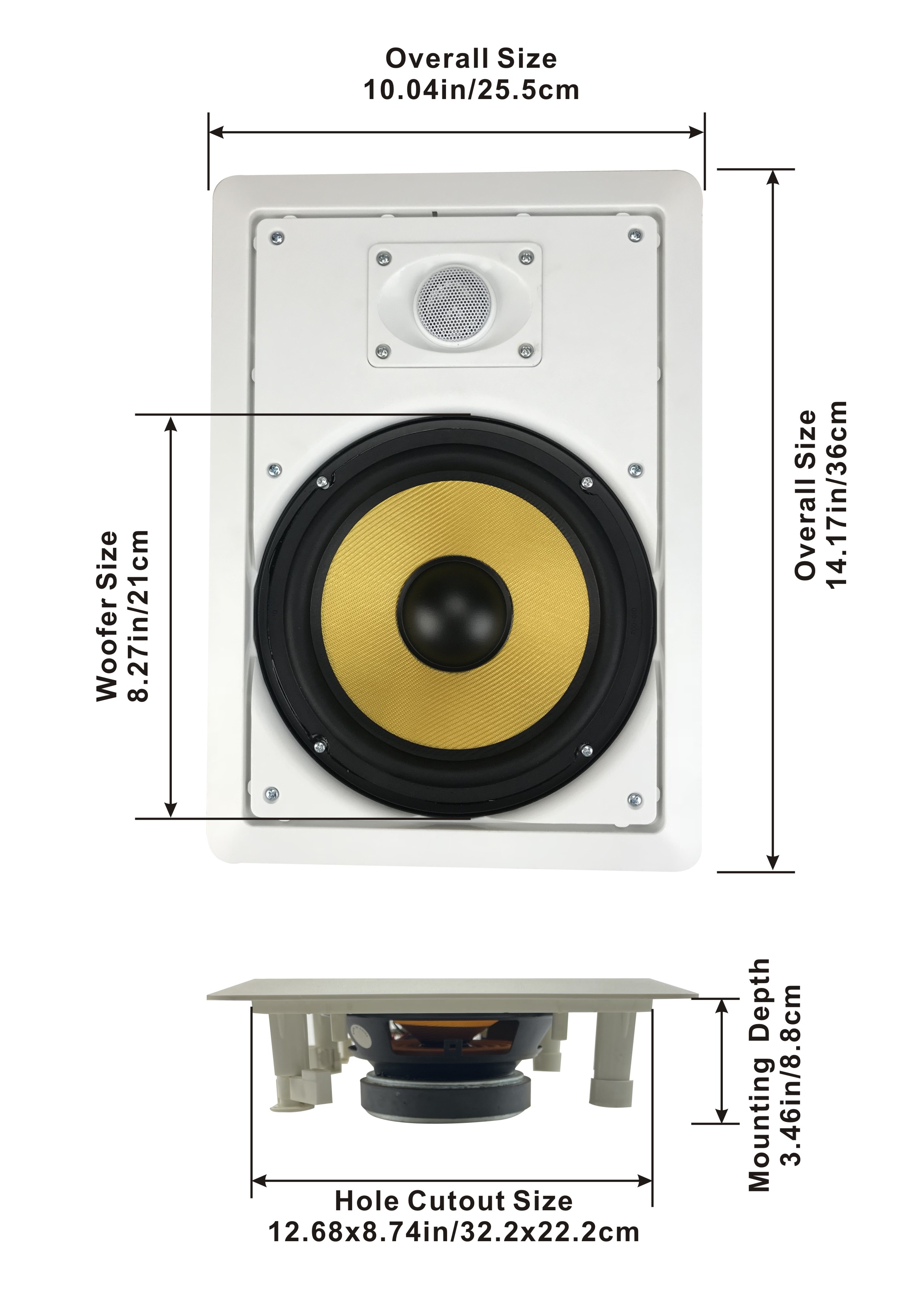 Acoustic Audio HD-800 In Wall 8" Speakers Home Theater Surround Sound 7 Speaker Set - image 2 of 5