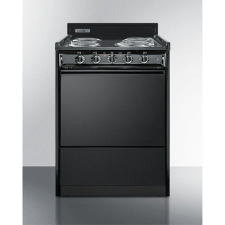 24  wide electric coil range in black