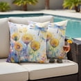 thumbnail image 5 of Spring Plant Dragonfly Pillow Covers 2 Pack Yellow Pastoral Flowers Pillowcase Waterproof Outdoor Throw Pillow Cover for Patio Garden Square Cushion 20”x20”, 5 of 9