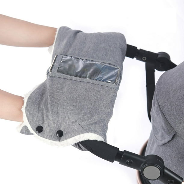 Winter Gloves Baby Pushchair Pram Fleece Hand Muff Thick Hand Warmer for Shopping Cart Carriage Golf Cart Pushchair gray with pocket Walmart