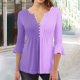 thumbnail image 2 of Camisetas con Cuello en V Mujeres Moda Impresa 3/4 Mangas Blusa, Top Cómodo Casual para el Hogar Y Diario, 2 of 5