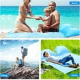 thumbnail image 2 of Beach Blanket with Inflatable Pillows, Sandproof Waterproof Picnic Blankets, 110.24" x 110.24" Quick Drying Beach Mat with Pouch and 4 Anchors, Outdoor Blanket Suitable for Travel, Camping, 2 of 4