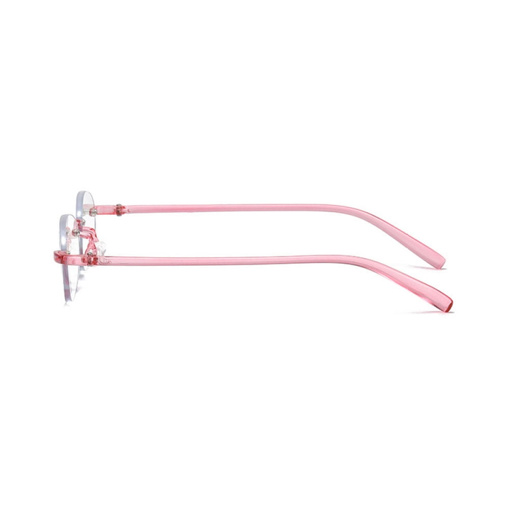 3 Pairs of Pink Frameless TR90 Anti-blue light Reading Glasses 3.00 for Women Rimless Presbyopic Glasses Lightweight Over Readers +3.0