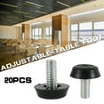 thumbnail image 1 of Hands DIY Paquete de 20 Pies de Nivelación Ajustables Muebles de Pie de Mesa M8 Tornillo Protector de Piso Antideslizante Muebles Ajustables Tornillo de Nivelador Tornillo de Pie de Base Redonda Negra para Sofá Silla Patas de Mesa, 1 of 5