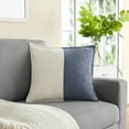 thumbnail image 5 of Mainstays 18" x 18" Two-Toned Washed Indigo Polyester Cotton Square Decorative Throw Pillow, 5 of 6
