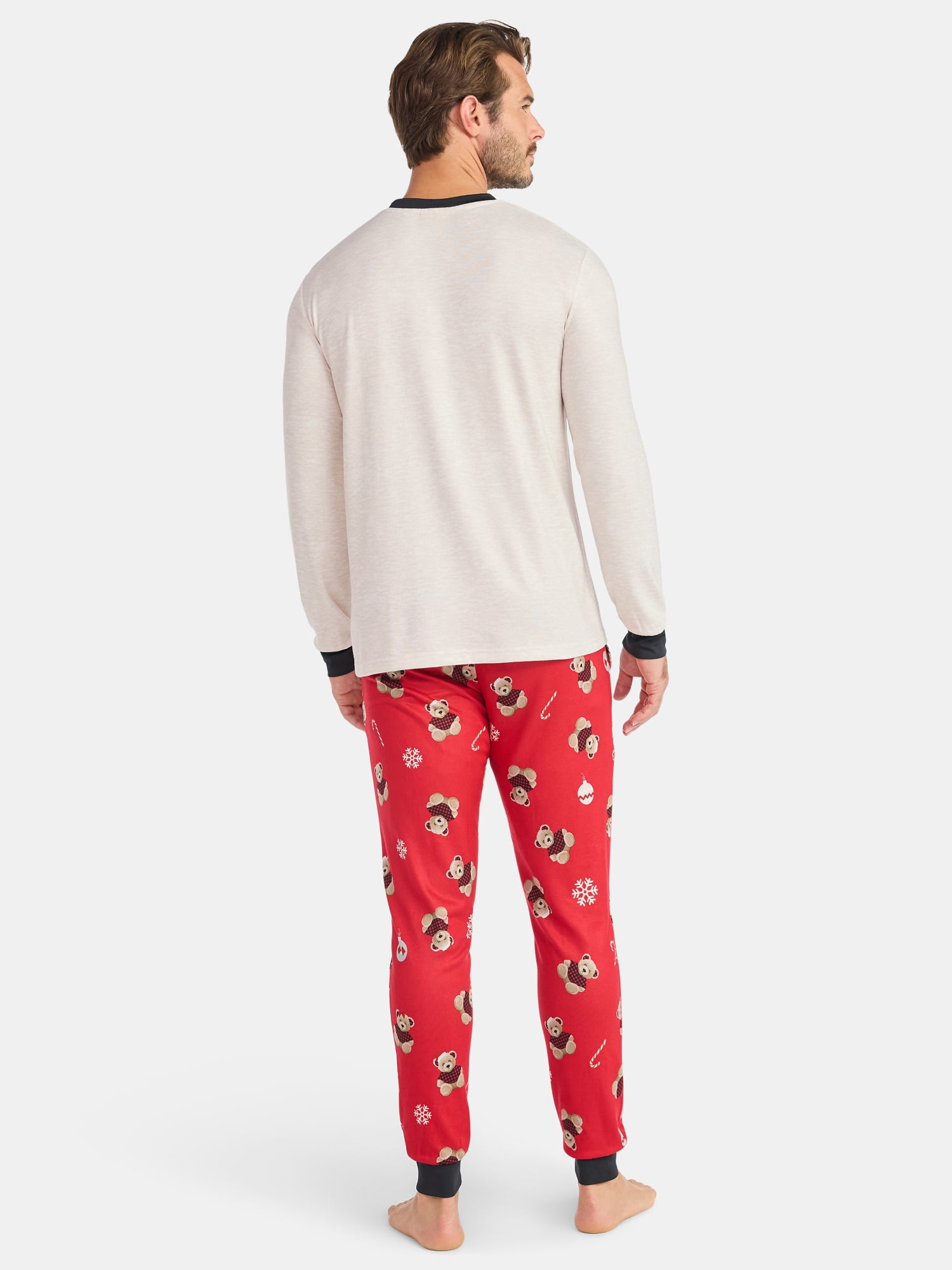 Dearfoams Men's Matching Family Pajamas Top and Jogger Pants Set, 2-Piece, Sizes S-3XL