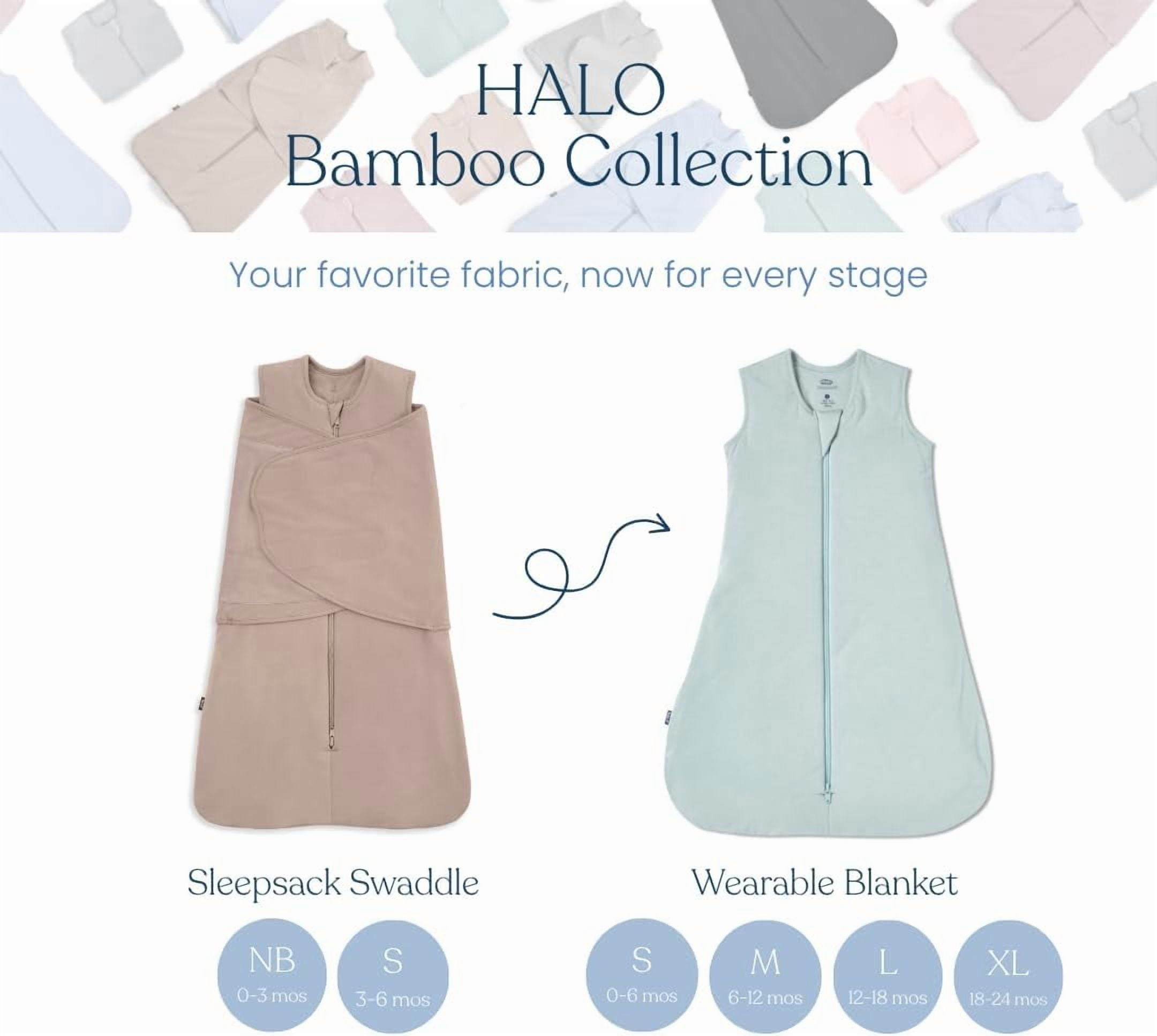 HALO SleepSack SuperSoft 3-Way Baby Swaddle Wearable Blanket, Newborn, Oat