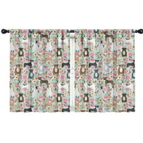 Blackout Kids Curtains,Cute Pitbull Terriers Dog and Flower Childrens Insulated Curtains Set Of 2,Bedroom Essentials,Toddler Room Decor 42"x54"(106x137cm)