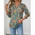 thumbnail image 2 of Women's 2025 Fashion Tops 3/4 Length Sleeve Business Casual Blouses Summer Tees Shirts, 2 of 6