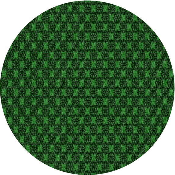 Ahgly Company Machine Washable Indoor Round Transitional Green Area Rugs, 8' Round