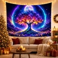 thumbnail image 3 of Cosmic Tree Under Glowing Moon & Portal in Starry Sky, Serene Mystical Celestial Art for Space Lovers, Cosmic Wall Art, Birthday Gift Tapestry Wall Hanging for Bedroom, Living Room and Dorm, 3 of 7