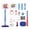 J001- Blue, variant on Outdoor Basketball Hoop, Basketball with Pump, Playset, Basketball Kids, Pink 3-In-1 Height Adjustable 55X17 in Kids Basketball Hoop, 3 Function Game Set with Basketball, Soft