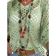 thumbnail image 4 of Cut Out V Neck Knit Sweater, Casual Long Sleeve Cover-up For Vacation, Women's Clothing, 4 of 5
