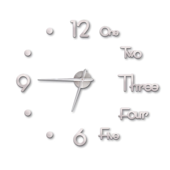 Pluokvzr Large Wall Clock Modern Design 3D Wall Sticker Clock Silent Home Decor Living Room Quartz Horloge