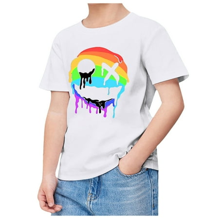 

ZMHEGW Children s Printed Short Sleeved T Shirt Toddler Boys Girls T Shirts