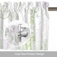 thumbnail image 6 of Ocean Coral Valance Curtain Grass Green Shell Seahorse Starfish Abstract Window Valances Rod Pocket Short Curtains Window Treatments for Kitchen Bedroom Bathroom Laundry 54" x 18", 6 of 9