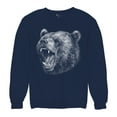 thumbnail image 5 of Roaring Grizzly Bear Sweatshirt Wild Animal Fierce Black and White Nature Wildlife Forest Predator Beast Crewneck, 5 of 7