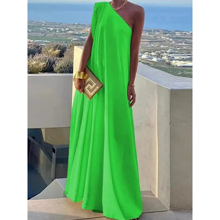 Casual Solid Split Joint Off the Shoulder Straight Dresses(3 colors)