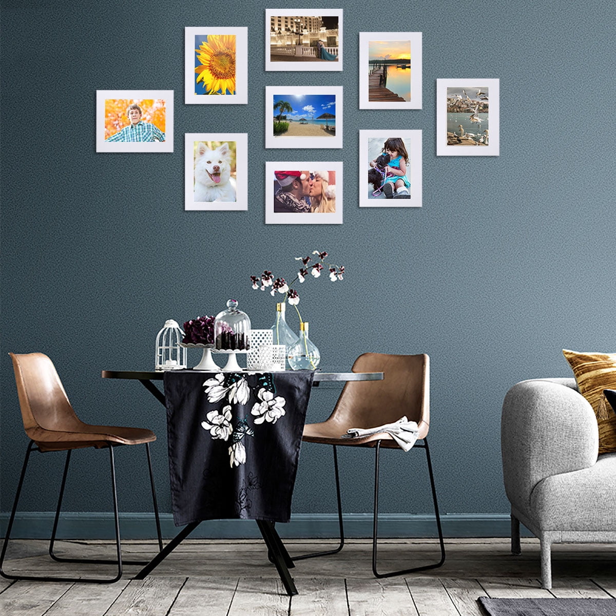 Picture Frames (Set of 9 Pcs) Wall Hanging Photo Display Art DIY Home