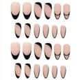 thumbnail image 2 of Uñas acrílicas negras almendradas NQ mate nude, 2 of 4