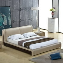 Uspridefurniture Bernadine Upholstered Faux Leather Platform Bed