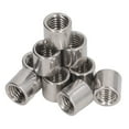 10 Pcs Round Connector Nut M10x1.5 14 L13mm Threaded Sleeve Rod 304