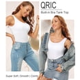 thumbnail image 3 of QRIC Tank Tops with Built in Bras for Women Wider Strap Stretch Camisoles Activewear of 2 Pack, 3 of 7