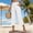 White, variant on Women Wide Leg Pants High Waist Solid Three‑Quarter Cotton Linen Womens Sweatpants Beige