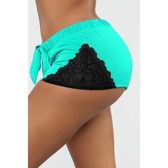 Yoga Shorts For Women Sports High Pants Yoga Womens Tight Waist Out Lace Elastic Black Shorts For Women