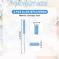 thumbnail image 2 of Uxcell Letter Opener, 3 Pcs Stainless Steel Lightweight Handle Envelope Opener Mail Opener Letter Slitter for Office Home Box Open, Blue, 2 of 6