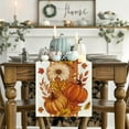 thumbnail image 2 of SM-XLHN Pink Pumpkin Maple Leaf Stripes 210 GSM Fall Table Runner, Seasonal Autumn Kitchen Dining Table Decoration for Home Party Decor 13x72 Inch, 2 of 6