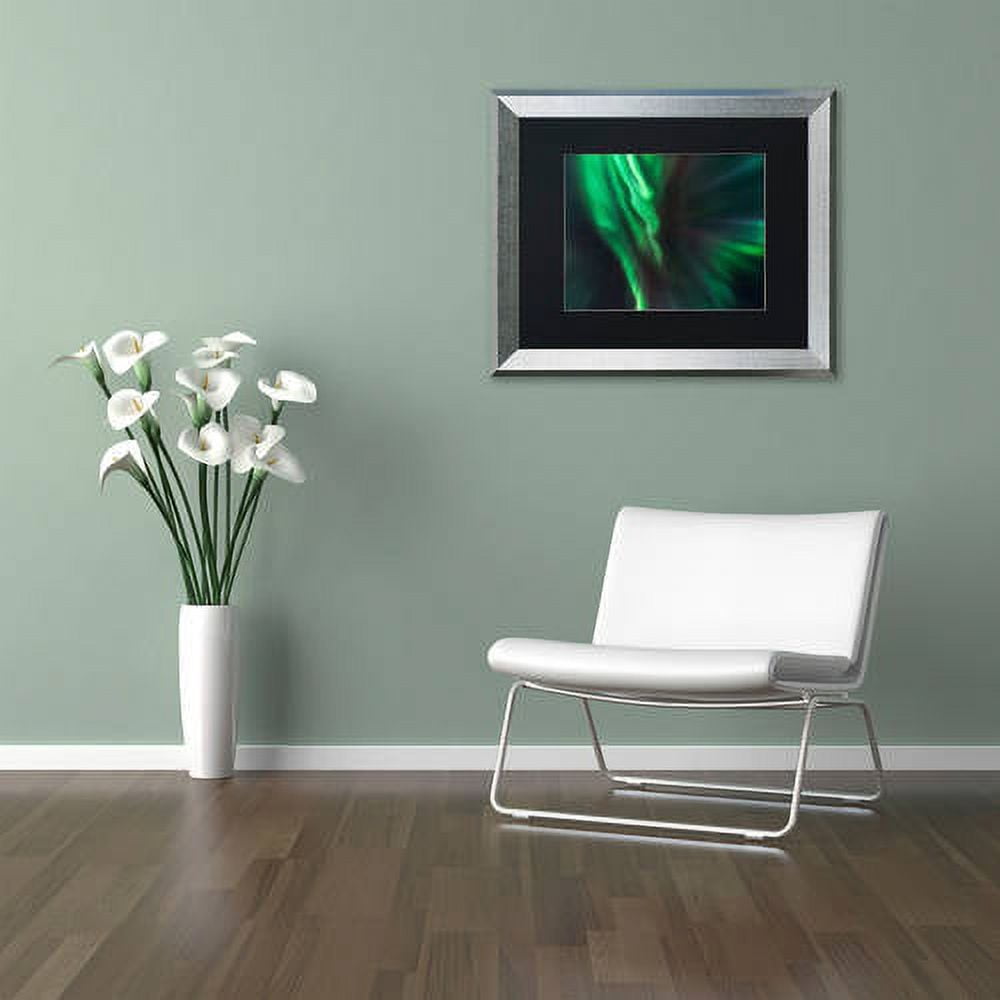 Trademark Fine Art "Lights of Gods" Canvas Art by Mathieu Rivrin, Black Matte, Silver Frame