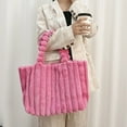 thumbnail image 3 of Stylago Fuffy Shoulder Bags for Women Plush Tote Purses Ladies Winter Casual Travel Handbags for Work Shopping Pink, 3 of 5