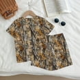 thumbnail image 4 of Grblisyd Girls 2 Piece Summer Outfit Maple Leaf Print Short Sleeve Crew Neck Camo Tops and Elastic Waist Shorts Sweatsuits Size 8, 4 of 6