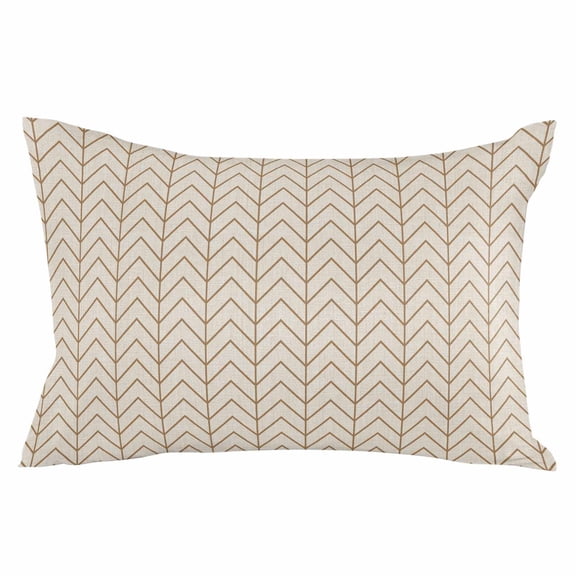 Simple Line Linen Texture Throw Pillow Cover 20 x 36 Inch Decorative Pillow Cover Beige Modern Art Geometric Lumbar Pillowcase Seasonal Rectangle Cushion Case for Couch Sofa Bed Living Room