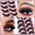 thumbnail image 4 of ORUYROP Mink Lashes Fluffy 6D Curly False Eyelashes Dramatic Faux Mink Lashes that Look Like Extensions Thick Long Volume 8 Pairs Wispy Lashes Pack by, 4 of 7