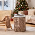 thumbnail image 2 of Casa Pura Furniture Handwoven Round Water Hyacinth Laundry Hamper with Lid, 90L Wicker Storage Basket with Handles, No Assembly Needed for Bedroom Bathroom Home Organization, 2 of 8