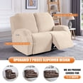 thumbnail image 3 of KINCAM Loveseat Recliner Cover 2-Pieces,Stretch Reclining Couch Cover with Pockets Daily Furniture Protection,Light Beige, 3 of 8
