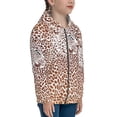 thumbnail image 5 of Naloa Leopard Brown Teenage Zipper Hoodie, Long Sleeve Zip Up Hoodies Casual Jackets Tops for 7-12 Years-Medium, 5 of 6
