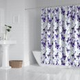 thumbnail image 2 of White Purple Butterfly Plant Pattern Shower Curtain 72"x72" ,Bathroom Decorative Shower Curtains Set with 12 Hooks,Modern Waterproof Washable Shower Curtain, 2 of 6