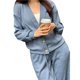 thumbnail image 1 of Conjunto Deportivo de Dos Piezas para Mujer: Top de Larga con Cuello en V y Botones, y Pantalones Deportivos. Conjunto Moderno para Otoño e Invierno. Azul Grisáceo XXXL, 1 of 5