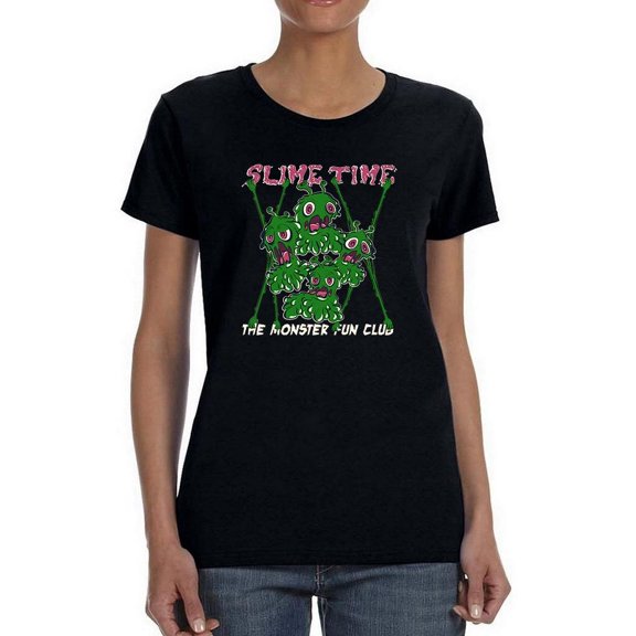 Slime Time Monster Fun Club Shaped T-Shirt Women -Image by Shutterstock, Female XX-Large