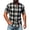 Gray, variant on Mens Short Sleeve Button Down Shirts Big And Tall Plaid Tshirts Casual Stand Collar Summer Streetwear Blouses Khaki M
