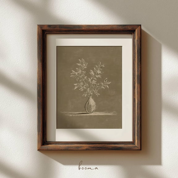 Vintage Floral Print: Botanical Line Art Print Cottagecore Flower Wall Art UNFRAMED Poster, Wall Art for Decor, Present, 8x12